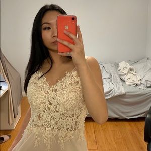 Champagne Elegant Prom Dress